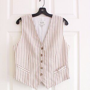 Fifteen Twenty Beige Striped Vest Top